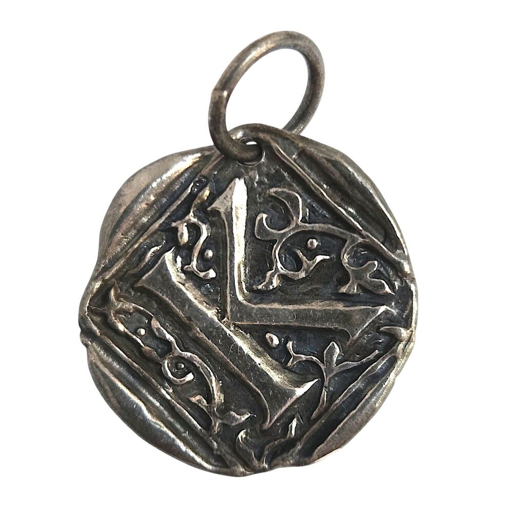 Waxing Poetic Century Insignia Letter K Charm Sterling Silver Pendant Retired